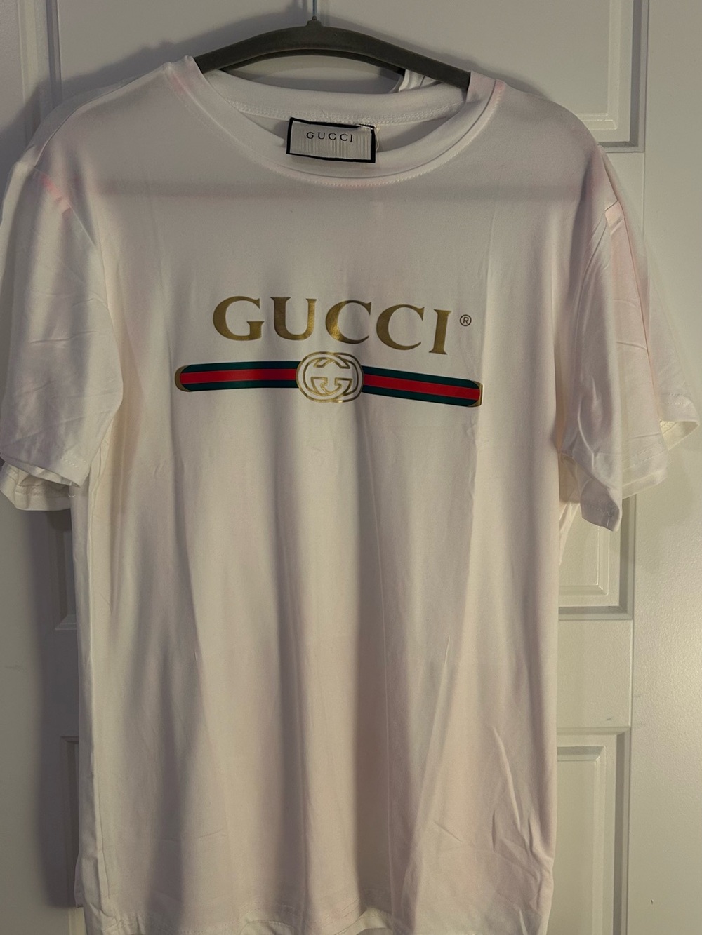 NWT Fashion White Logo Cotton T-Shirt